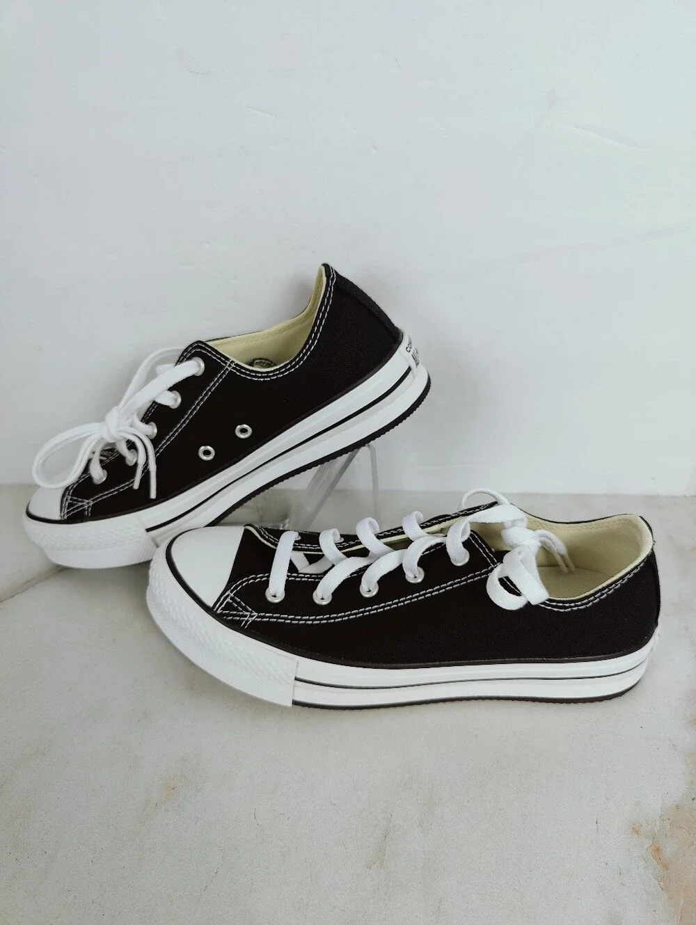 NIB Converse CT All Star Lift Kids' Black Canvas Platform Sneakers, Sz 6